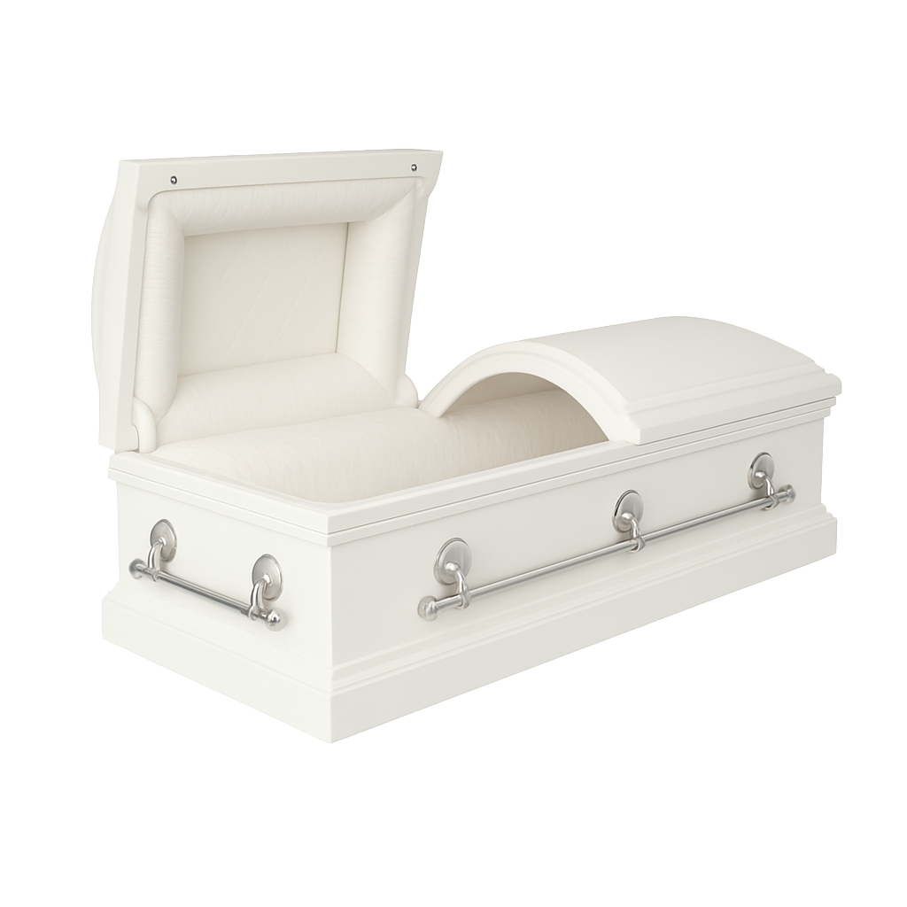 Premium coffin, with two doors, white